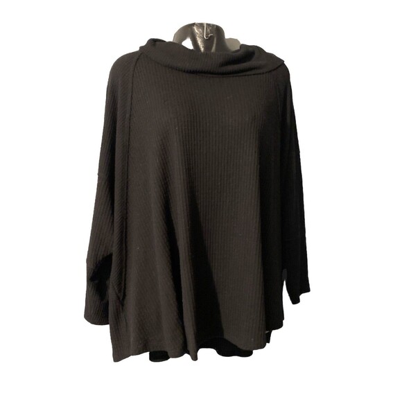 Maurice’s 4x Cowl Neck Top Women’s Waffle Knit 5% Spandex Black - Picture 4 of 9